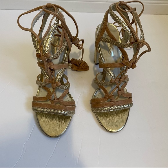 Metallic Gold &Tan BCBGeneration Chunky Heels - Picture 5 of 9